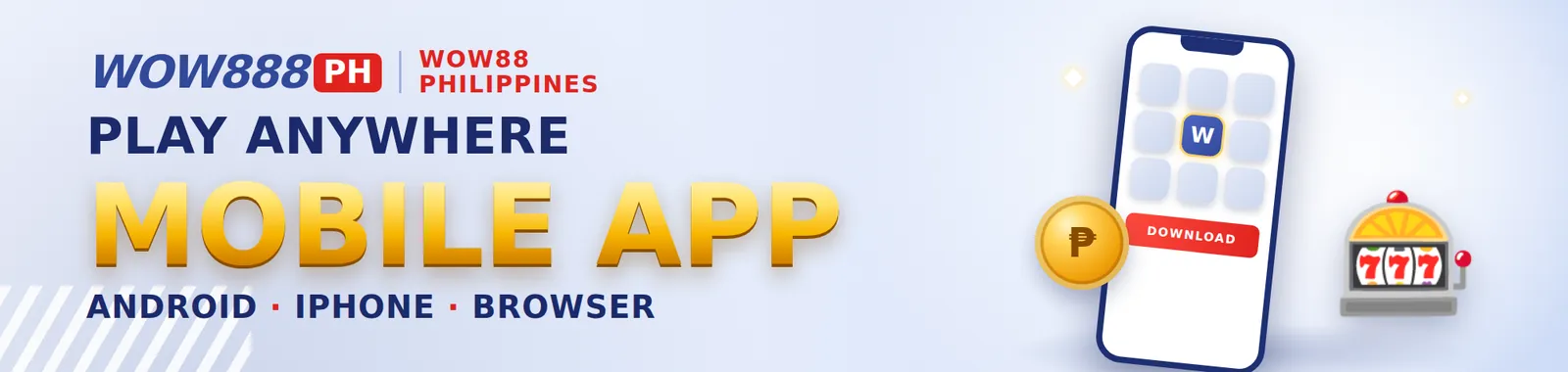 WOW88 mobile app for Android, iPhone and browser