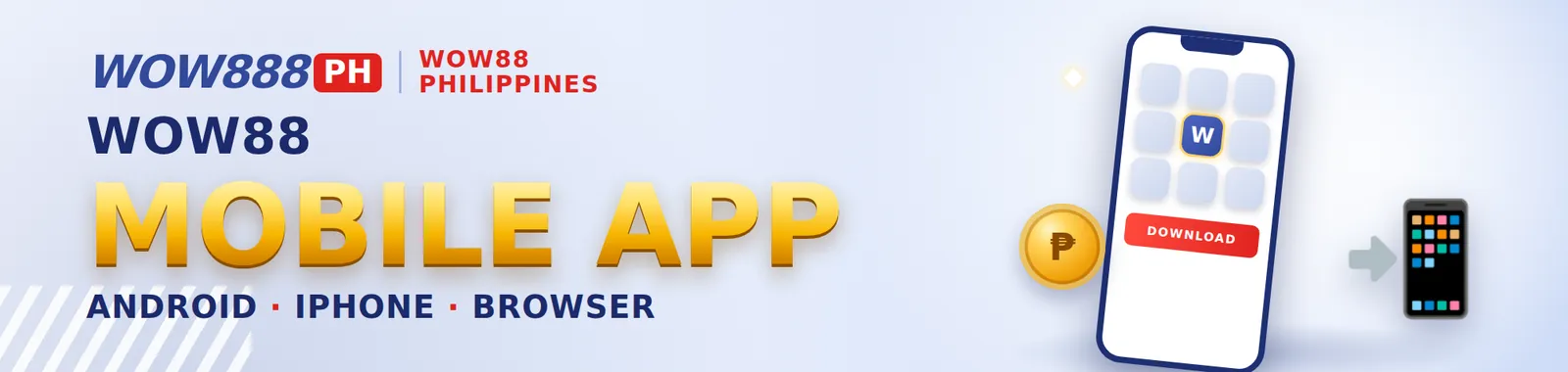WOW88 app download: Android and iPhone banner
