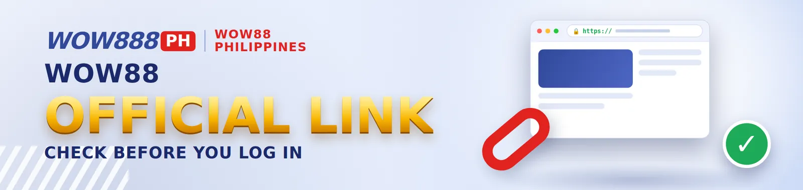 WOW88 official link check banner