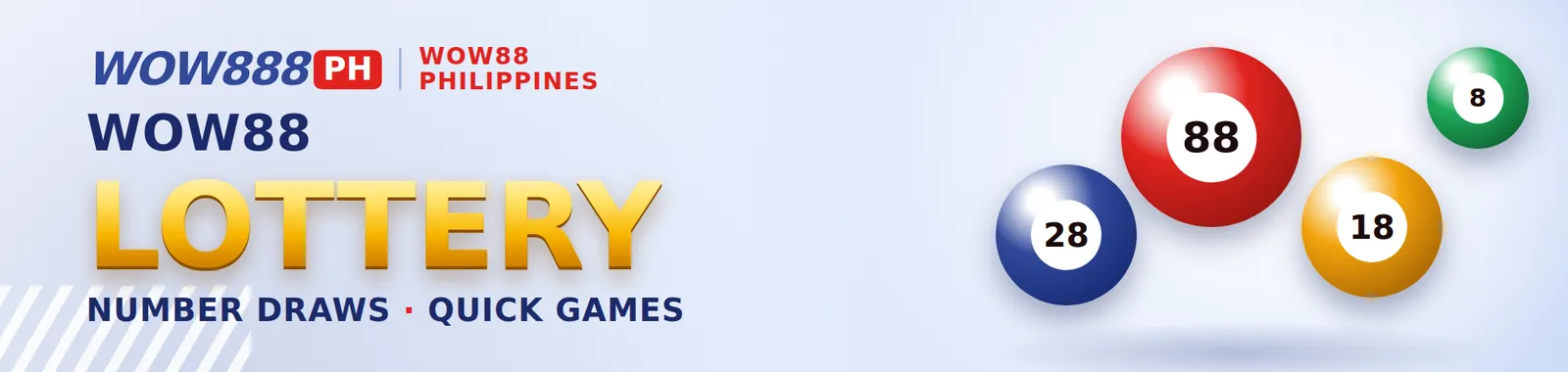 WOW88 lottery and number games banner