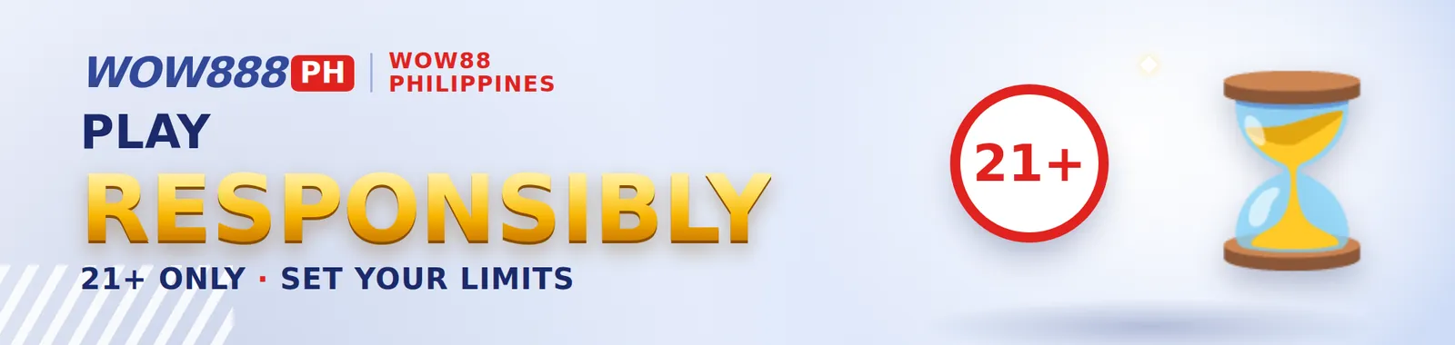 Responsible gaming: play within limits banner